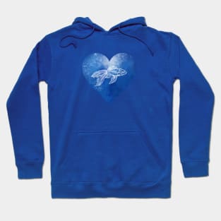 Fish in blue heart Hoodie